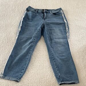 Judy Blue Straight Leg Jeans with Distressed Sides